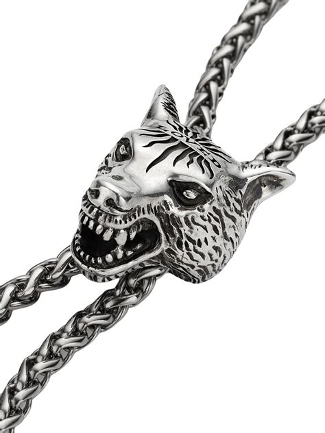 gucci anger forest wolf necklace|sterling silver anger forest wolf head.